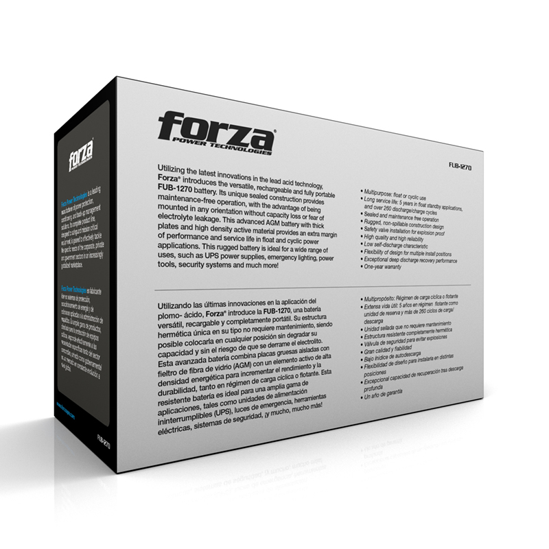 FUB-1270_Box_02 Batería Sellada 12V 7Ah Plomo Ácido AGM para UPS y Alarmas - Imagen 5