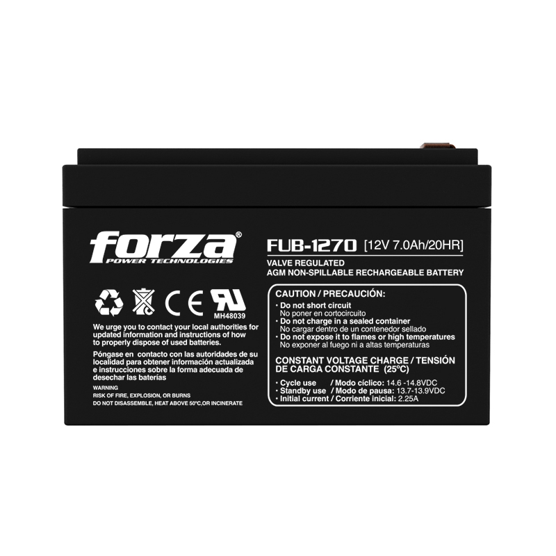 FUB-1270_Detalle_1 Batería Sellada 12V 7Ah Plomo Ácido AGM para UPS y Alarmas - Imagen 2