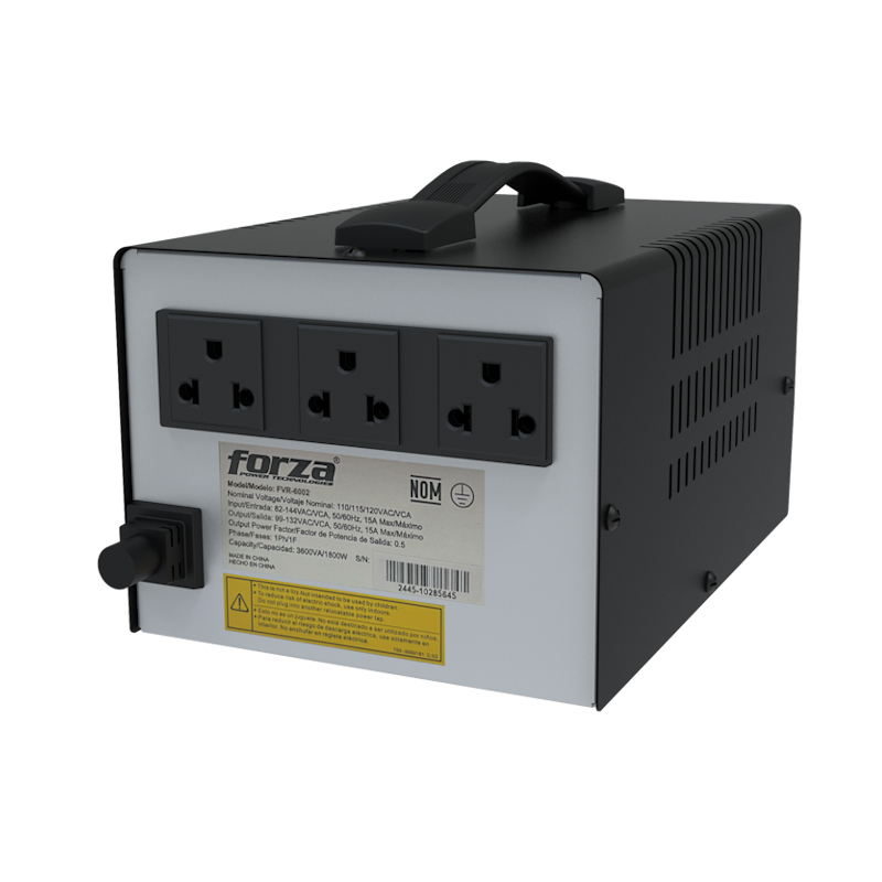 FVR-6002_DET_03 Estabilizador Forza FVR-6002 6000VA 3000W 220V | 3 Tomas NEMA Universal | AVR + LCD + 1200J - Imagen 4