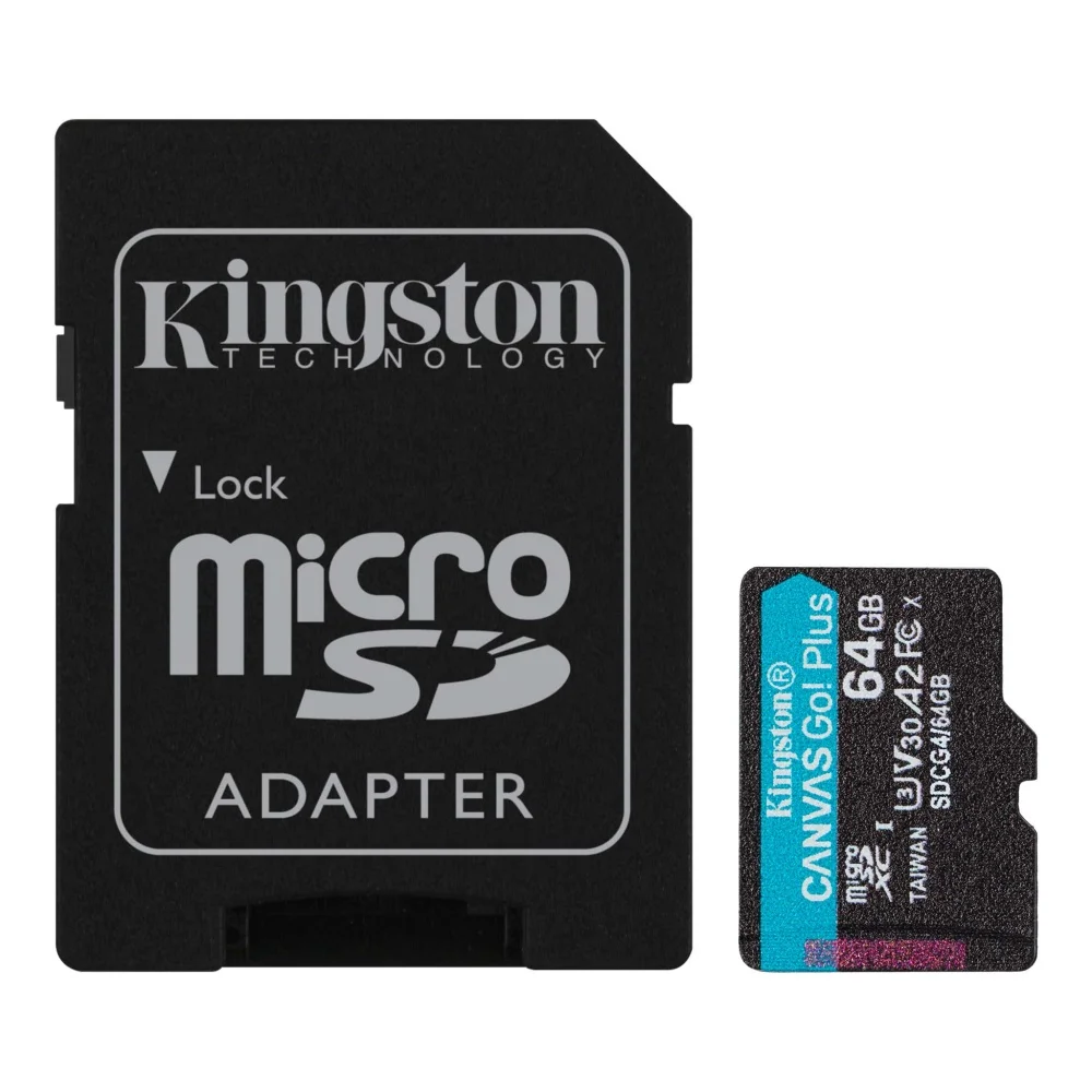 Micro-SD-64GB-Kingston-Canvas-Go-Plus-1000x1000 Memoria Micro SD Kingston Canvas Go! Plus 64GB | 200MB/s | 4K | SDCG4/64G - Imagen 2