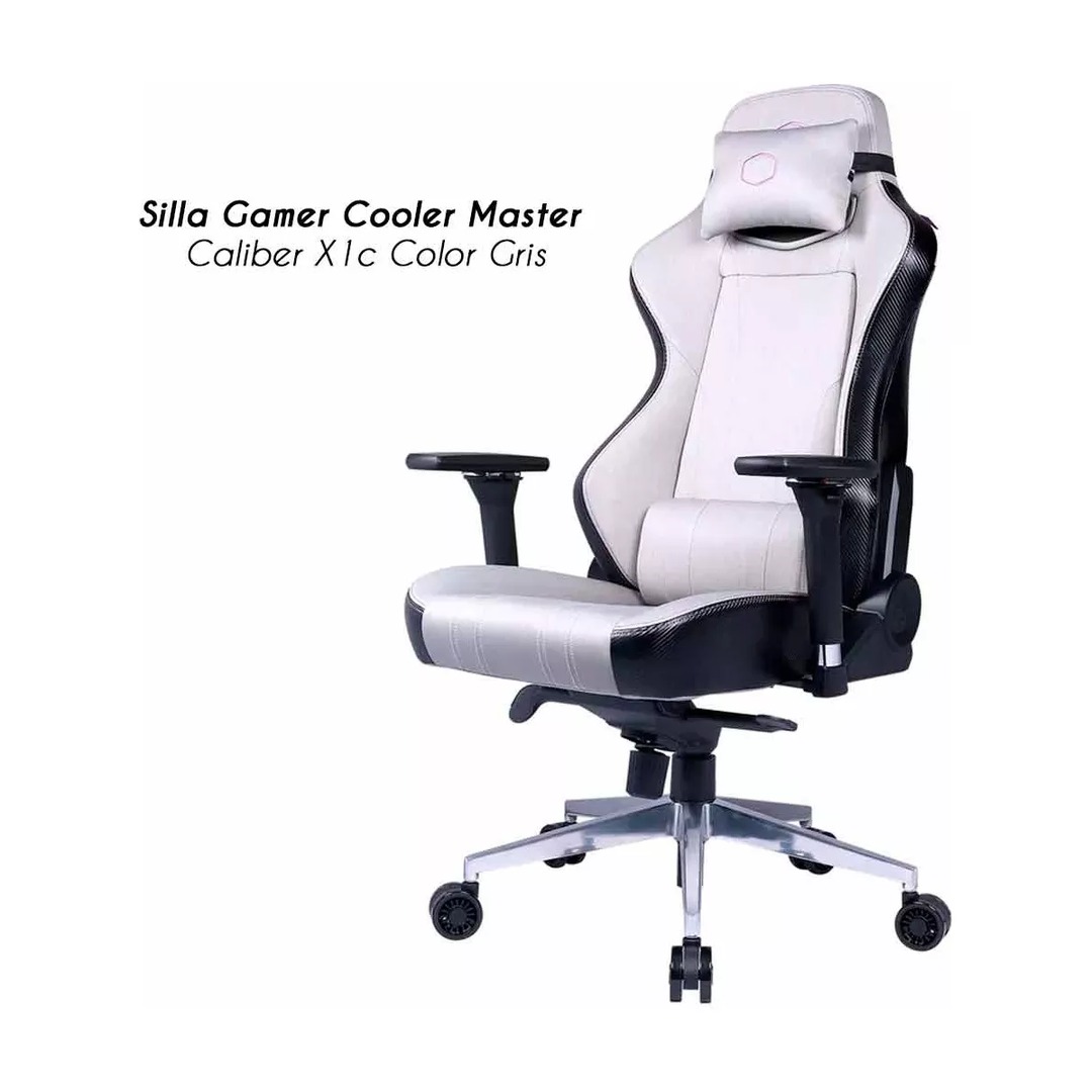SILLA-GAMER-COOLER-MASTER-CALIBER-X1C-GRIS-F-1_1080 Silla Gamer Cooler Master Caliber X1C Grey Cooling Fabric 4D - Imagen 4