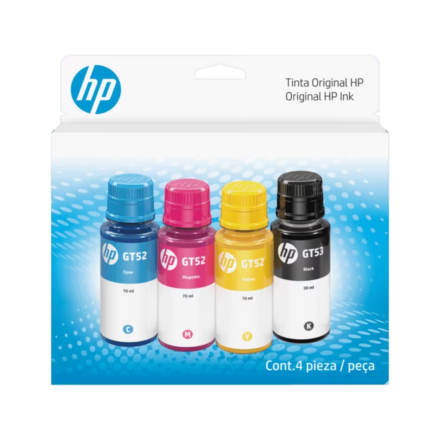 Kit Botellas de Tinta Original HP GT53/GT52 Pack x4 CMYK (Negro + Colores) | 9F3N4AL Kit Botellas de Tinta Original HP GT53/GT52 Pack x4 CMYK (Negro + Colores) | 9F3N4AL