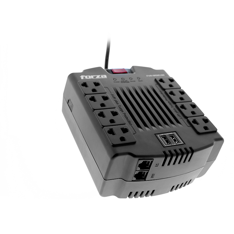 FVR-1202USB-Detalle-1v2 Estabilizador Forza FVR 1200VA 600W AVR 6 Tomas IRAM - Imagen 3