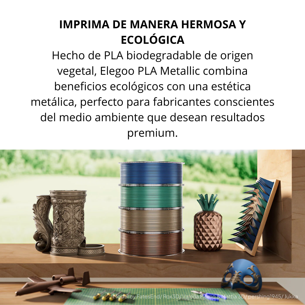 filamento elegoo pla 1kg dorado metalico 1.75mm filamento elegoo pla 1kg dorado metalico 1.75mm