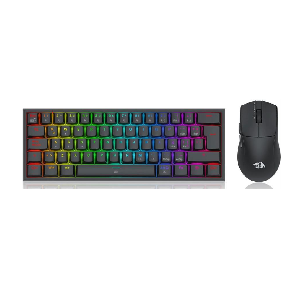 kit gamer redragon s143 teclado mecánico rgb español + mouse m724 negro kit gamer redragon s143 teclado mecánico rgb español + mouse m724 negro