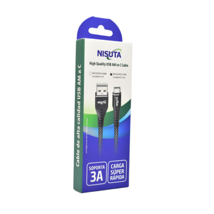 cable usb am a c mallado de 1,5m