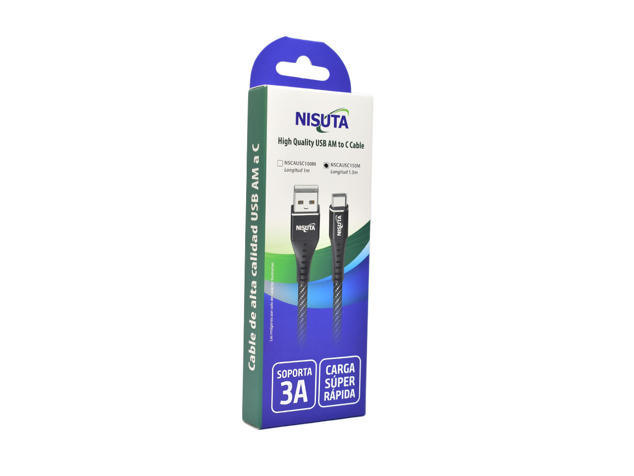 cable usb am a c mallado de 1,5m cable usb am a c mallado de 1,5m