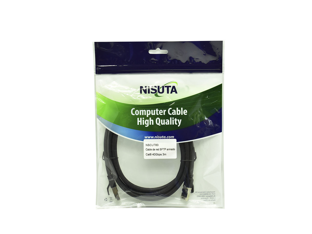 cable de red sftp cat8 40gbps de 3m cable de red sftp cat8 40gbps de 3m