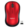 mouse logitech m185 inalámbrico rojo/negro 910 003635