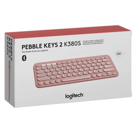 teclado inalámbrico logitech pebble keys 2 k380s rosa bluetooth