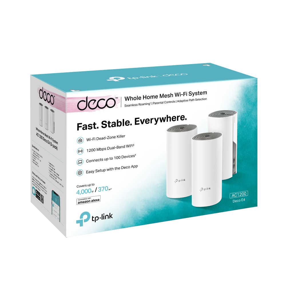 sistema mesh tp link deco e4 (3 pack) ac1200 sistema mesh tp link deco e4 (3 pack) ac1200