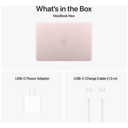 notebook apple macbook neo: apple a18 pro gpu, 8gb, 256gb ssd blush mhfh4le a