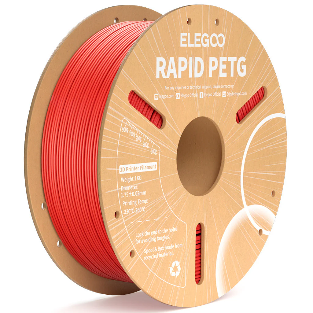 filamento 3d rapid pla elegoo rojo 1kg 1.75mm | preciso y fácil de imprimir 50.203.0119 filamento 3d rapid pla elegoo rojo 1kg 1.75mm | preciso y fácil de imprimir 50.203.0119