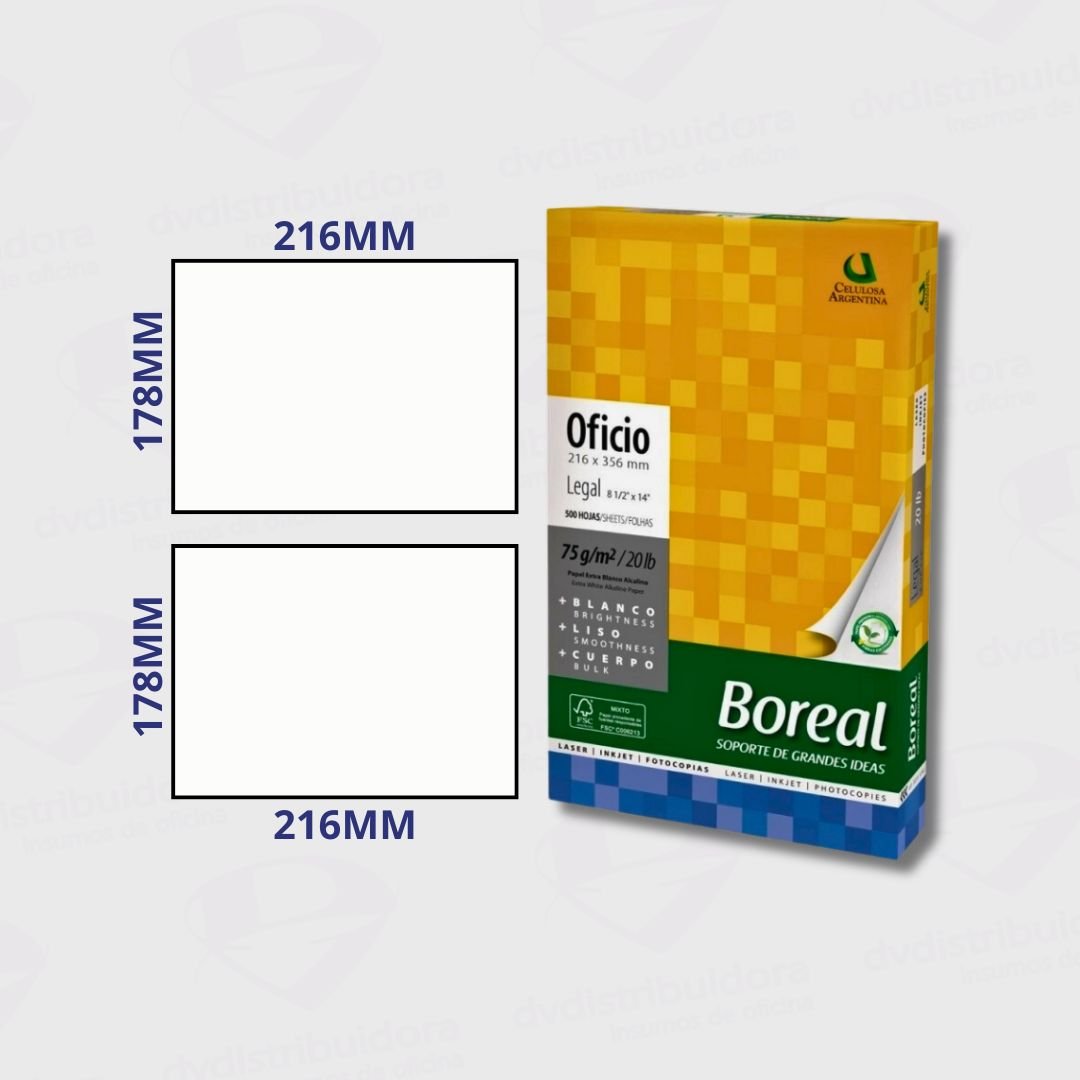 resma boreal oficio micropuntillada al medio resma boreal oficio micropuntillada al medio