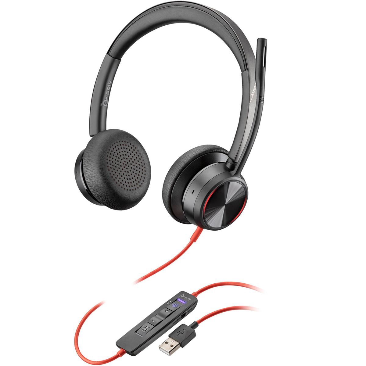 Auricular con Micrófono Poly Blackwire 8225 USB-A Microsoft Teams Certified + Adaptador USB C-A 8X225AA Auricular con Micrófono Poly Blackwire 8225 USB-A Microsoft Teams Certified + Adaptador USB C-A 8X225AA