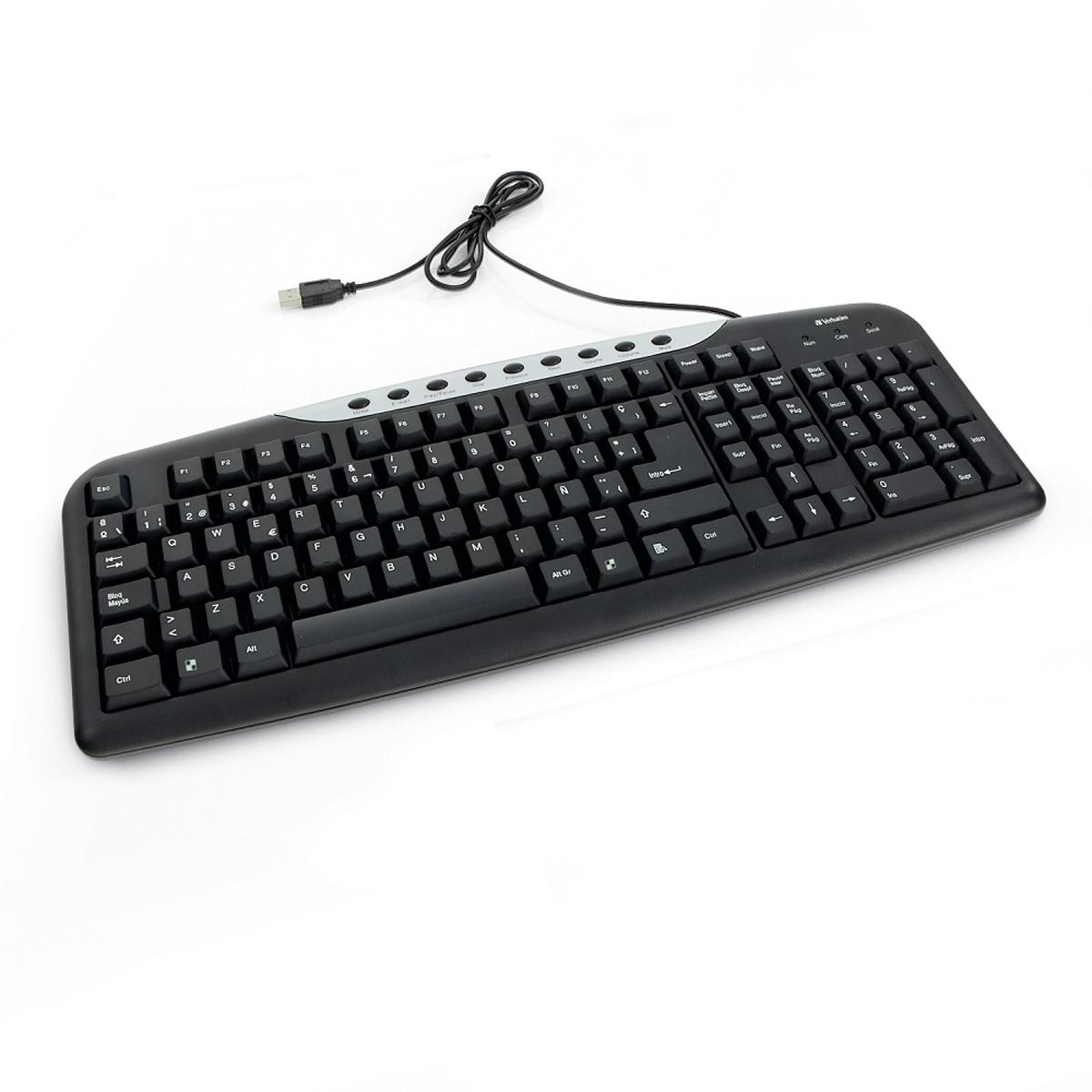 Teclado Verbatim Usb Wired Multimedia Cableado 98109 Teclado Verbatim Usb Wired Multimedia Cableado 98109