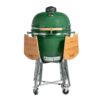 Parrilla Kamado Bbq Grill Kadu K21 Ahumador Ceramico Verde con funda