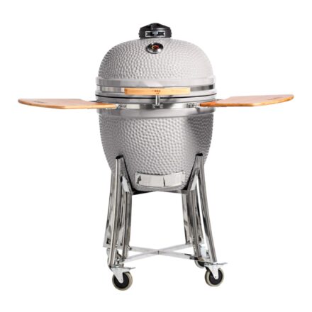 Parrilla Kamado Bbq Grill Kadu K21 Ahumador Ceramico Blanco con funda
