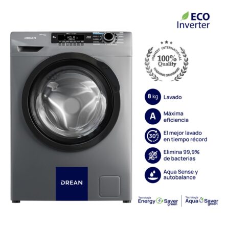 Lavarropas Automático Drean Lcfdr0814sg 8kg 1400rpm Inverter Gris