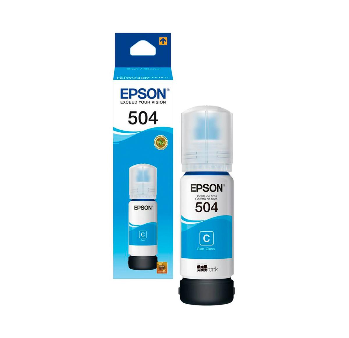 Botella de Tinta Epson T504220-AL Cyan Botella de Tinta Epson T504220-AL Cyan