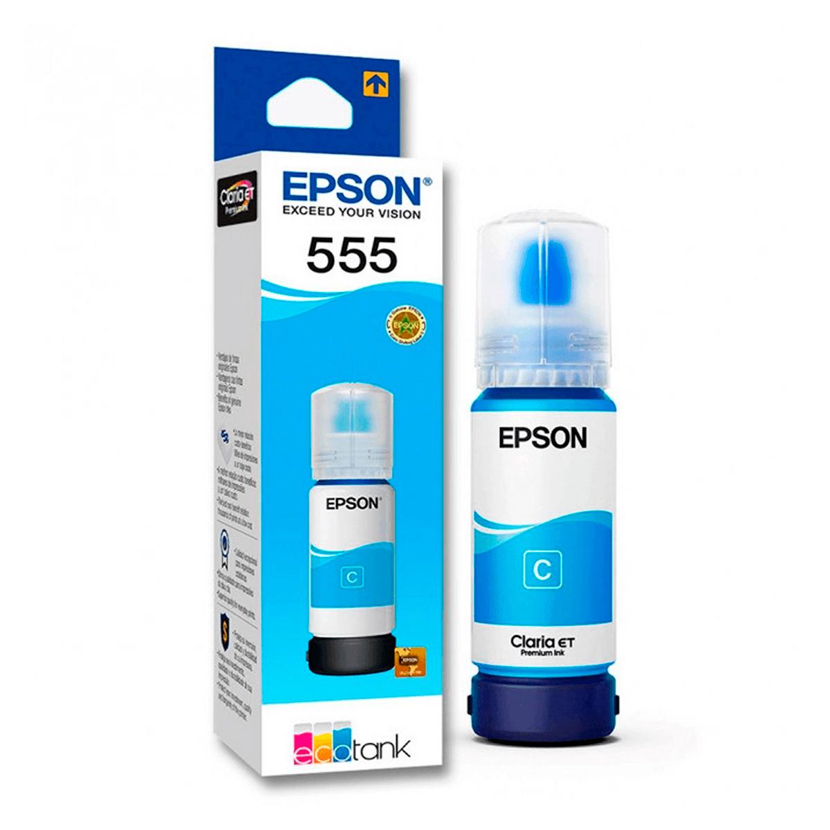 Botella de Tinta Epson T555220-AL Cian Botella de Tinta Epson T555220-AL Cian