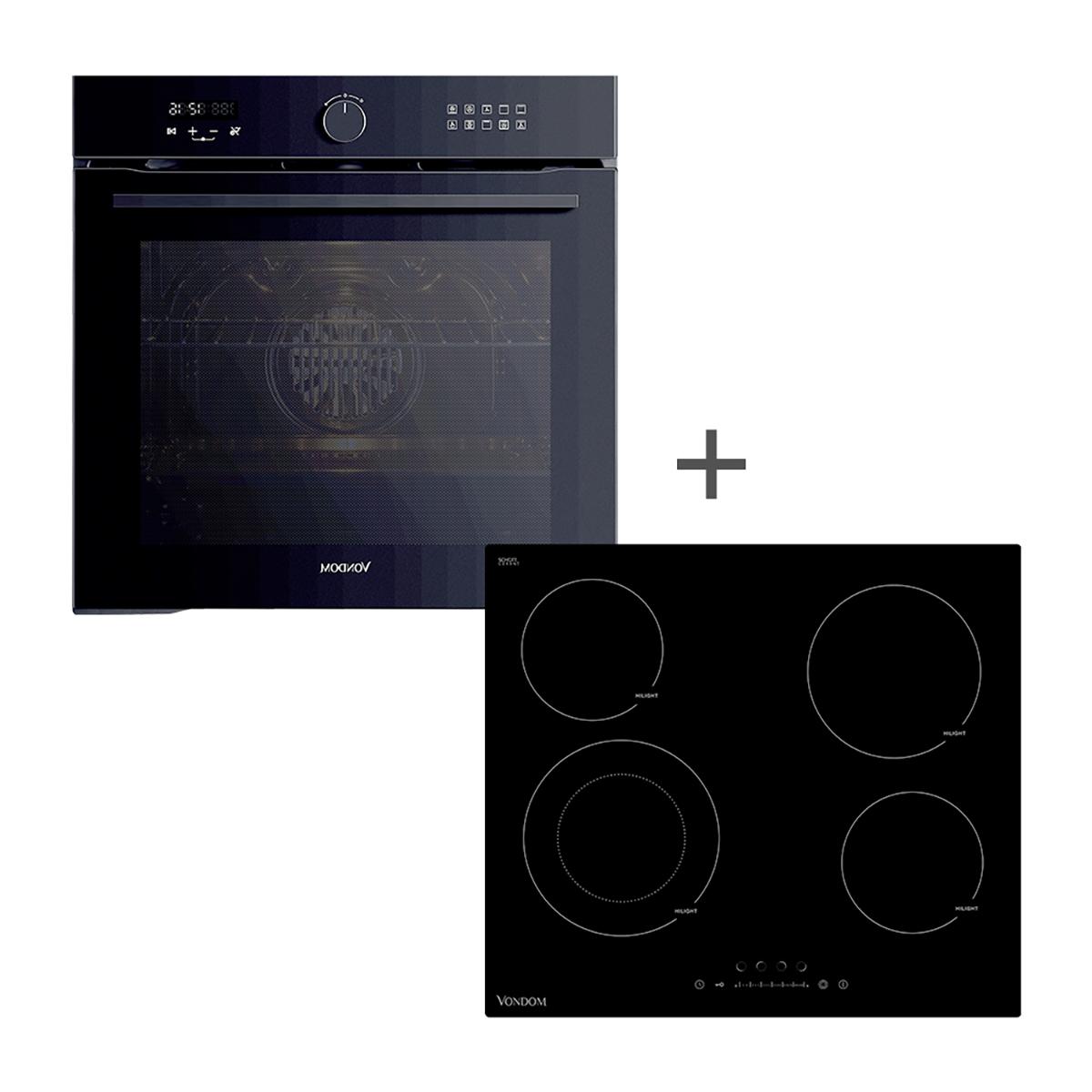 Combo Cocción Vondom – Horno Digital Empotrable 60 Cm + Anafe Vitrocerámica 60 Cm Combo Cocción Vondom – Horno Digital Empotrable 60 Cm + Anafe Vitrocerámica 60 Cm