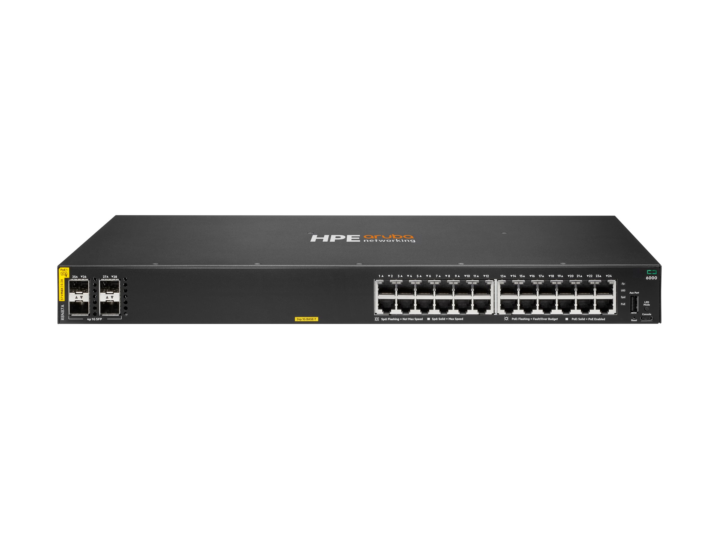 HPE Aruba CX 6000 Switch 24G PoE+ 370W 4SFP Gestionable Capa 3 HPE Aruba CX 6000 Switch 24G PoE+ 370W 4SFP Gestionable Capa 3