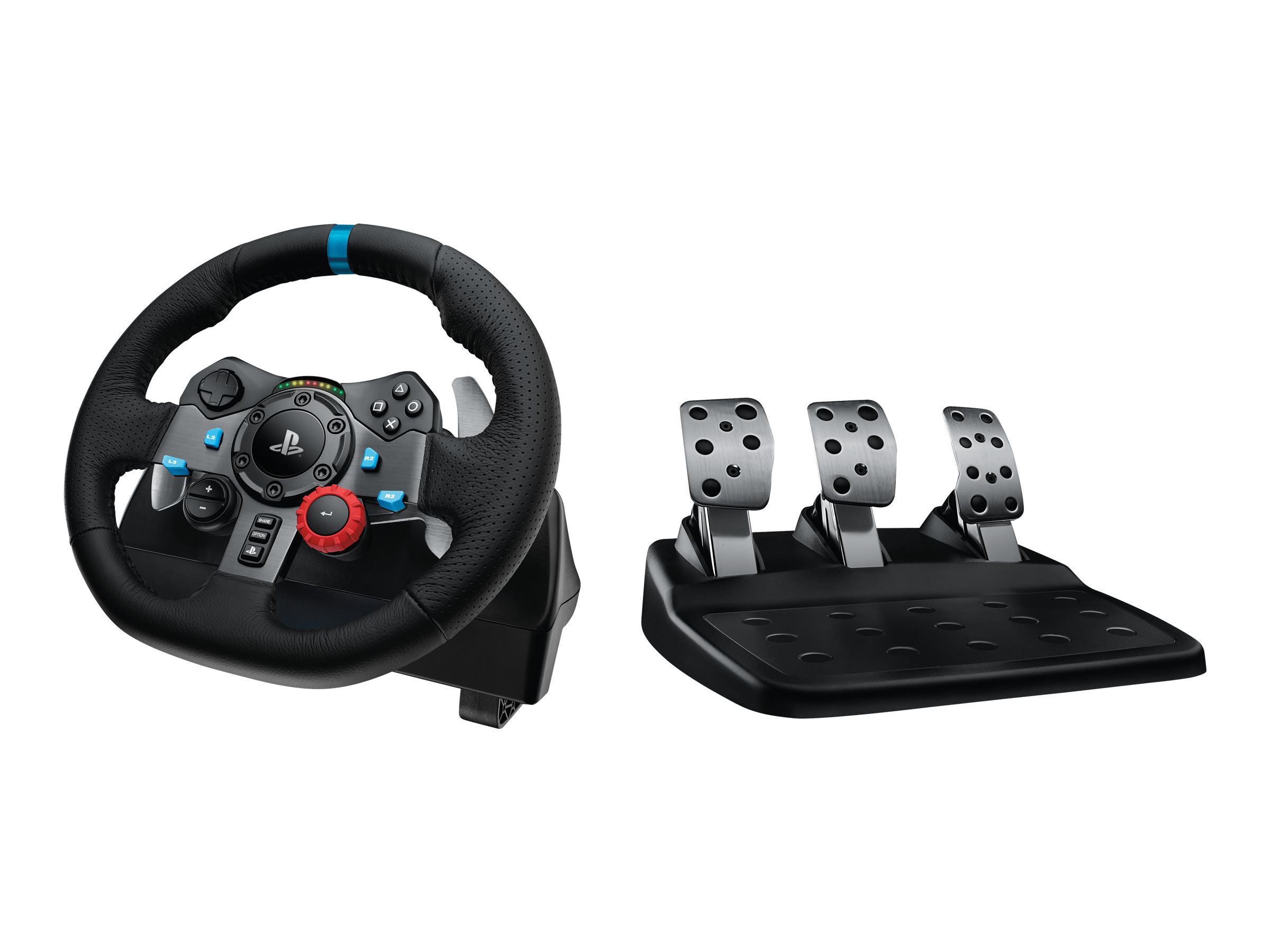 Volante Logitech G29 Driving Force – Juego de volante y pedales – cableado – para PC, Sony PlayStation 3, Sony PlayStation 4 Volante Logitech G29 Driving Force – Juego de volante y pedales – cableado – para PC, Sony PlayStation 3, Sony PlayStation 4