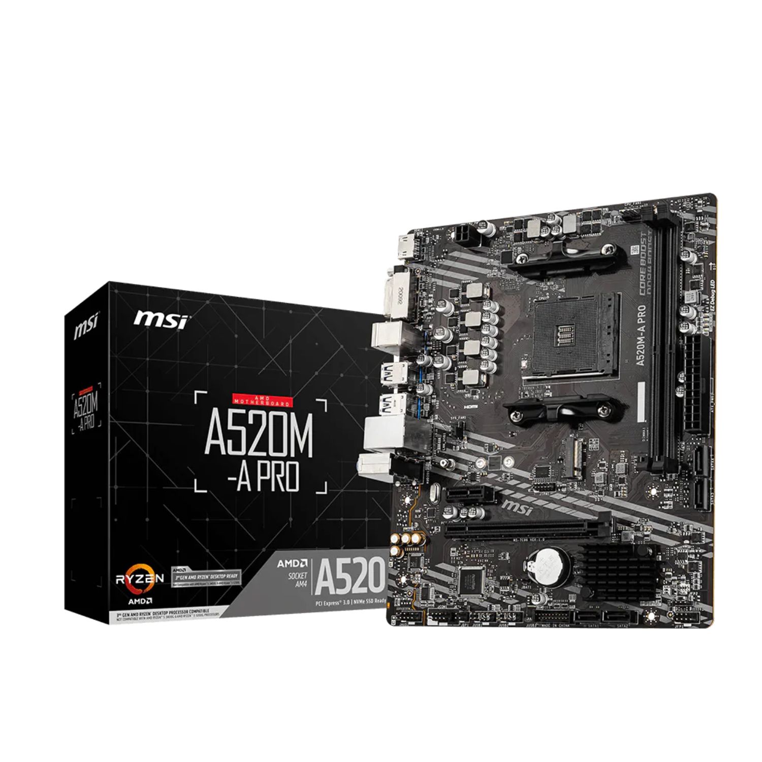Motherboard MSI A520M-A PRO AMD Socket AM4 DDR4 Motherboard MSI A520M-A PRO AMD Socket AM4 DDR4