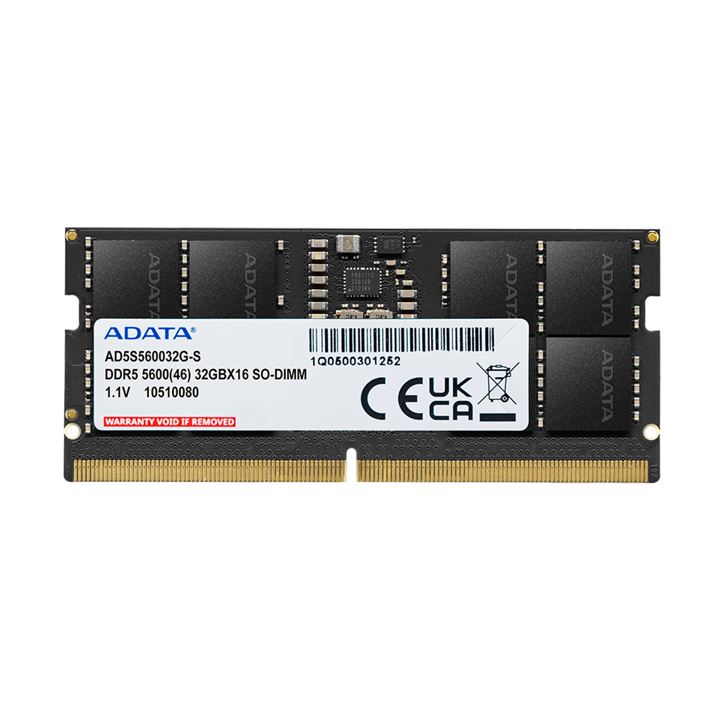 ADATA Premier RAM DDR5 SODIMM 32GB 5600MHz CL46 — AD5S560032G-S ADATA Premier RAM DDR5 SODIMM 32GB 5600MHz CL46 — AD5S560032G-S