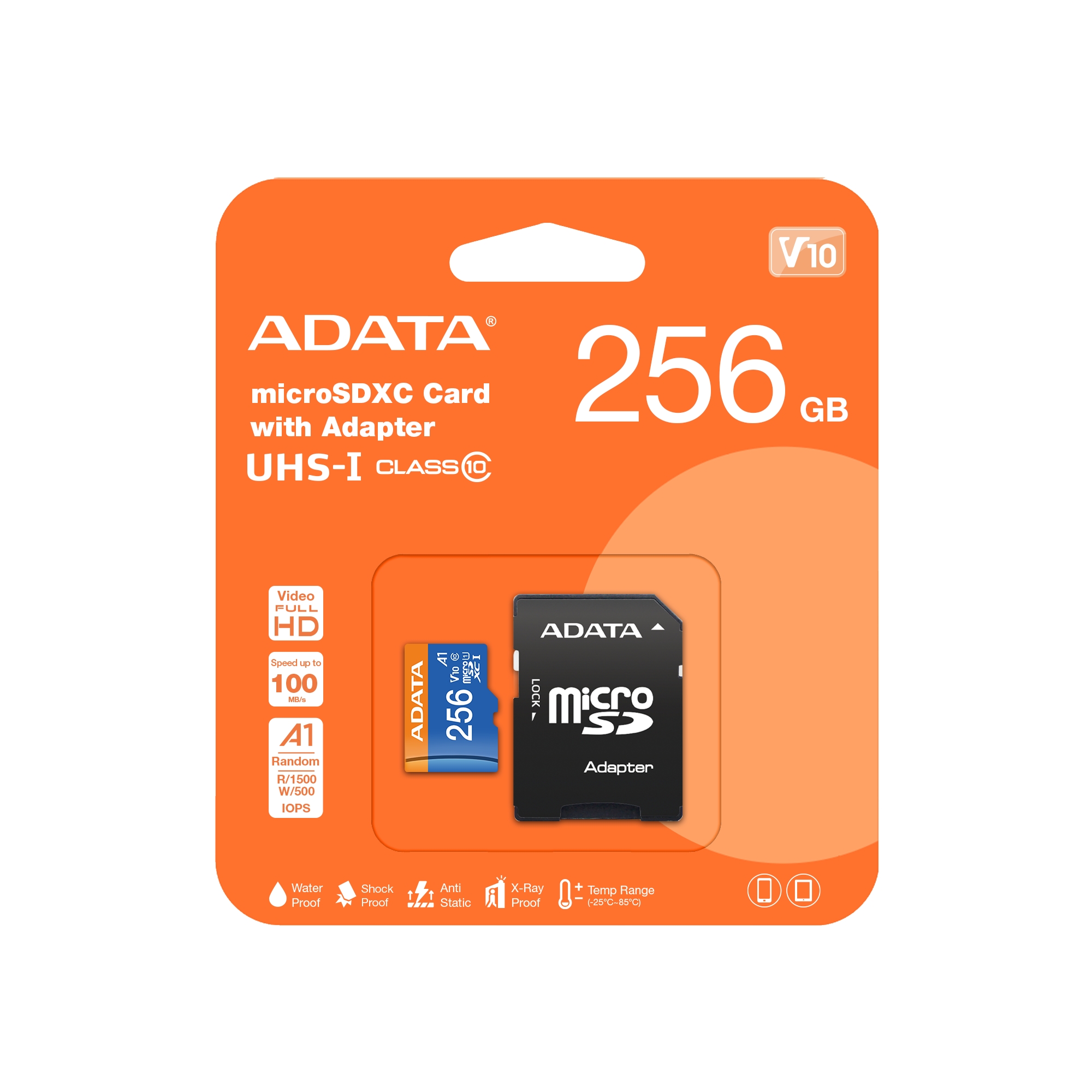 ADATA Premier microSDXC 256GB Clase 10 UHS-I V10 A1 — 100 MB/s ADATA Premier microSDXC 256GB Clase 10 UHS-I V10 A1 — 100 MB/s