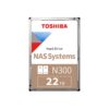 Disco Rigido HDD Toshiba N300 Nas 22TB 3.5″ SATA 7,200 rpm HDWG62CUZSVA