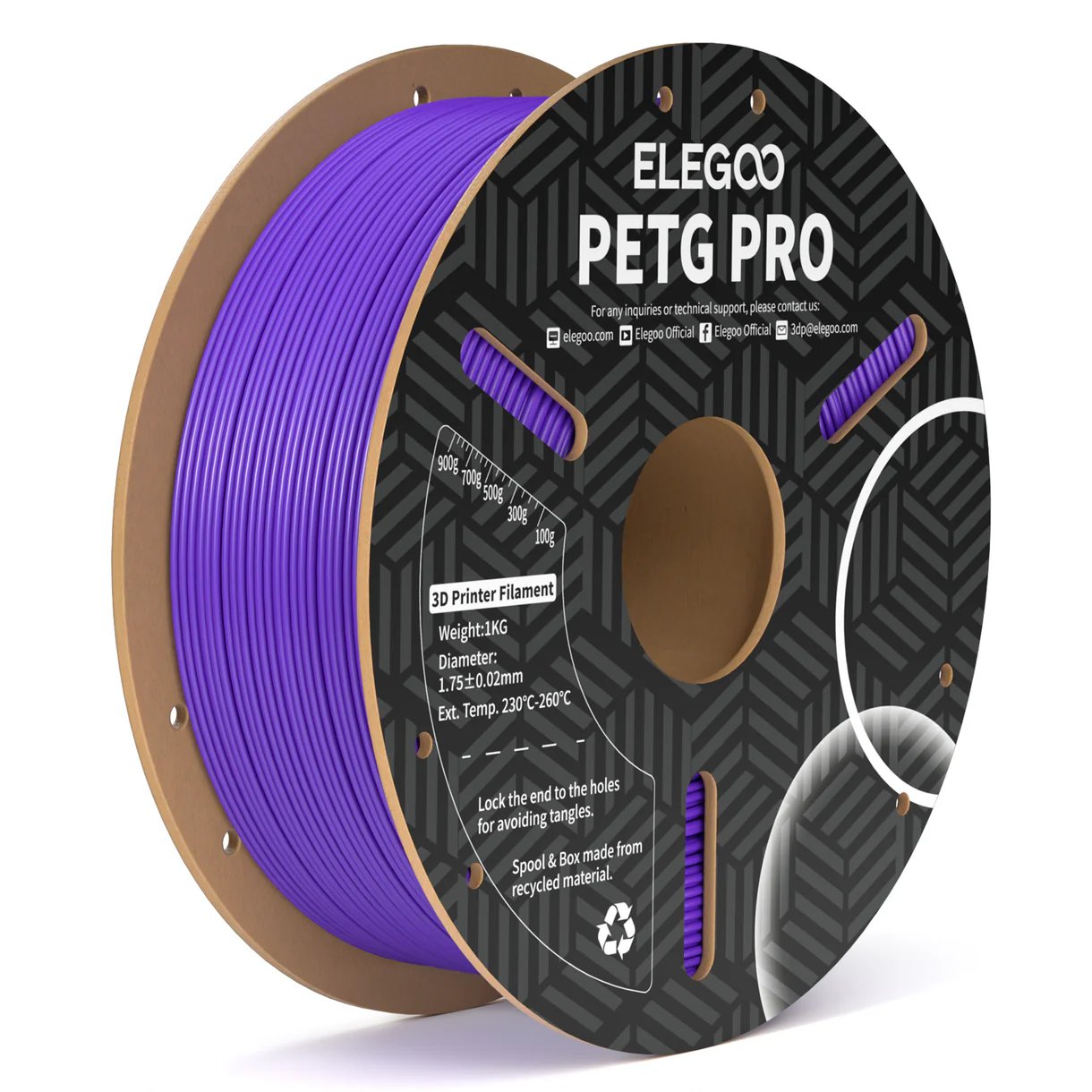 FILAMENTO ELEGOO PETG PRO -1.75mm-1KG- PURPURA FILAMENTO ELEGOO PETG PRO -1.75mm-1KG- PURPURA