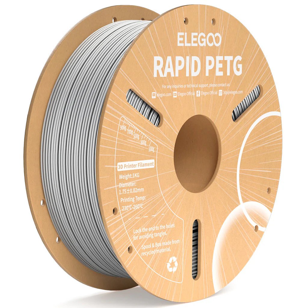 FILAMENTO ELEGOO PETG RAPIDA -1.75mm-1KG- GRIS FILAMENTO ELEGOO PETG RAPIDA -1.75mm-1KG- GRIS