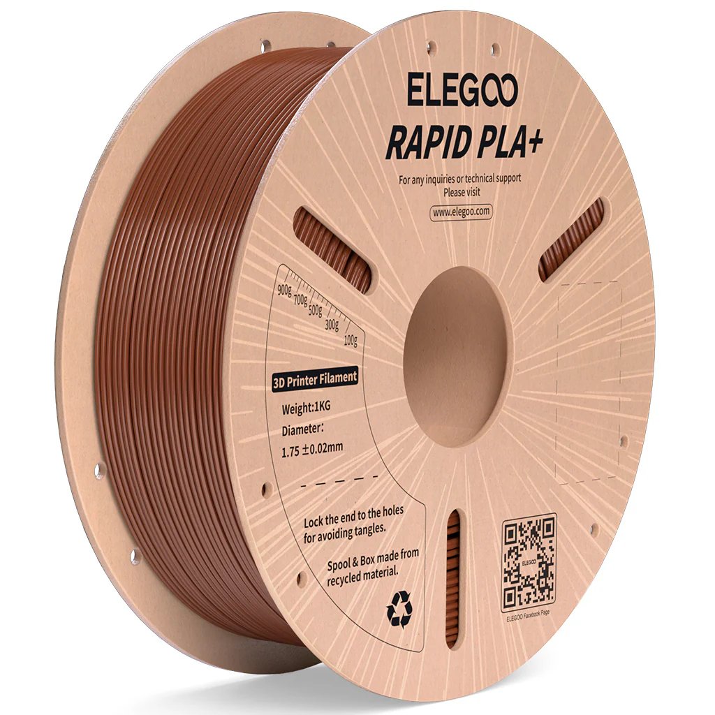 Elegoo Rapid PLA+ Marrón 1,75mm 1kg — Alta Velocidad 600mm/s Elegoo Rapid PLA+ Marrón 1,75mm 1kg — Alta Velocidad 600mm/s