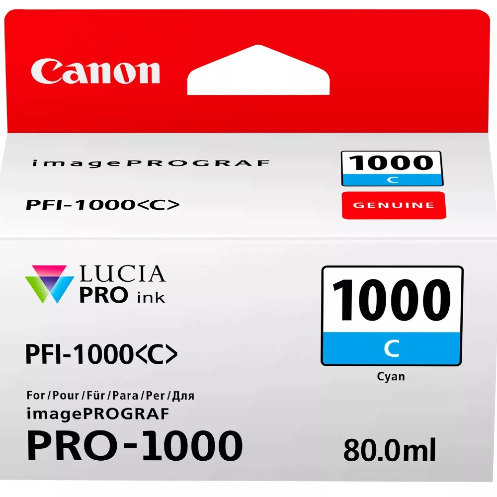 Cartucho Canon PFI-1000 Cian 80ml Lucia Pro-1000 Original Cartucho Canon PFI-1000 Cian 80ml Lucia Pro-1000 Original